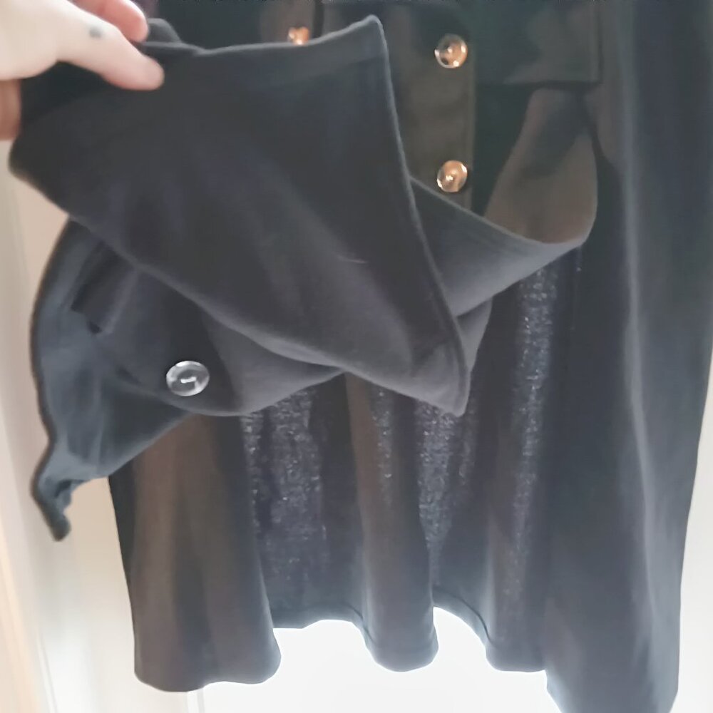 Kara And Kate 🌷 Womens Gorgeous Black Luxe Button Up Double Breasted Cape 🌷 - Picture 9 of 16